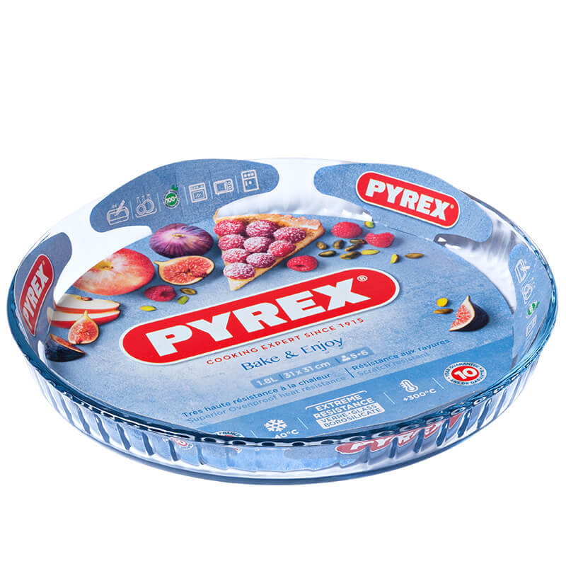Pyrex Bake And Enjoy Tortiera Rotonda In Vetro Borosilicato
