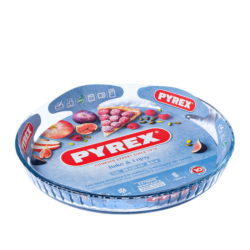 Pyrex Bake And Enjoy Tortiera Rotonda In Vetro Borosilicato