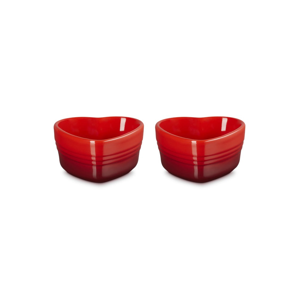 30 cl - Le Creuset Cuore Ramequin In Gres Vetrificato Set 2 Pz