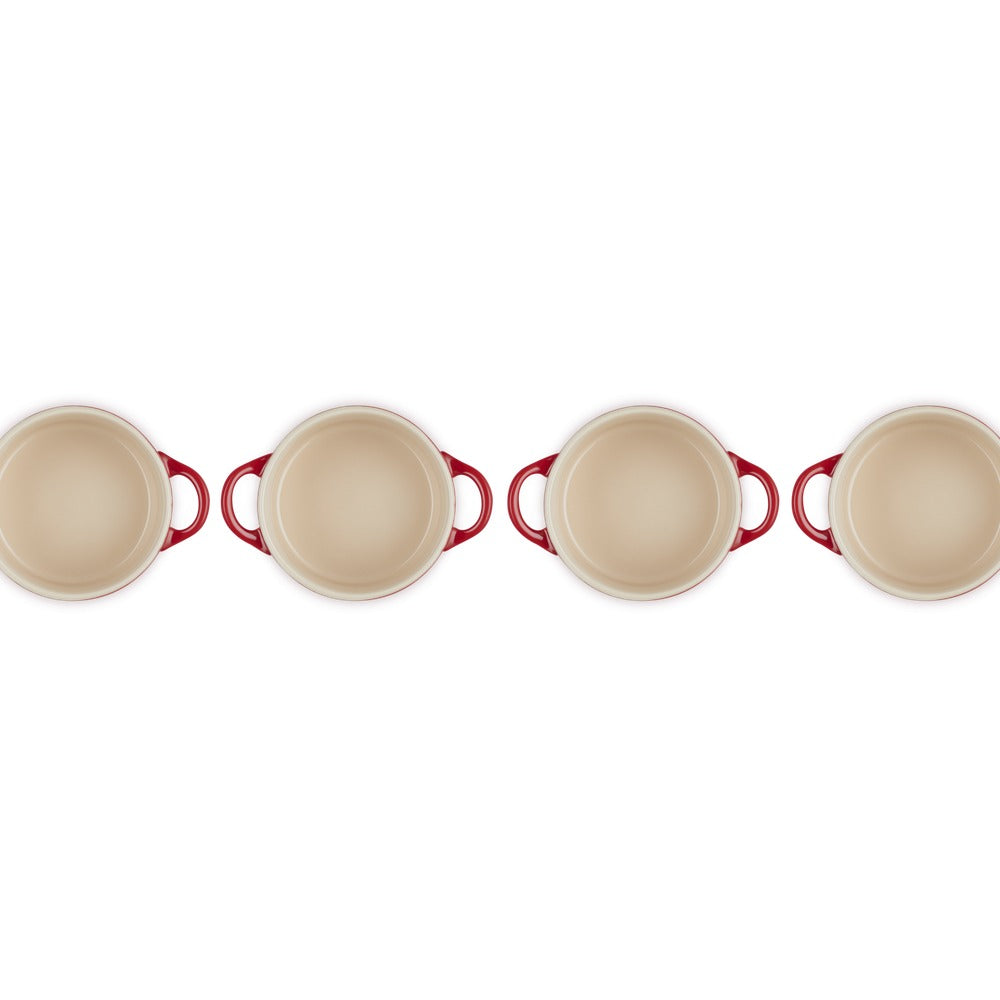 10 cm - Mini Cocotte Rundes Gusseisen-Kochtopf - Set 4 Stk