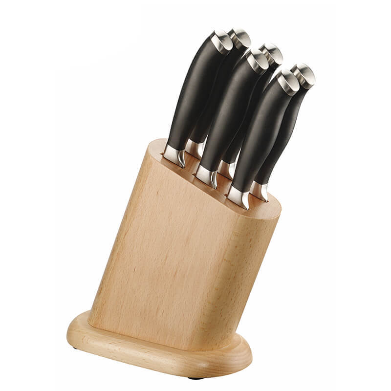 Pintinox Professionali Ceppo Coltello In Acciaio Inox Legno