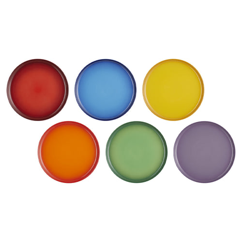27 cm - Le Creuset Rainbow Coupe Piatto Fondo Colori Assortiti In Gres Vetrificato Set 6 Pz