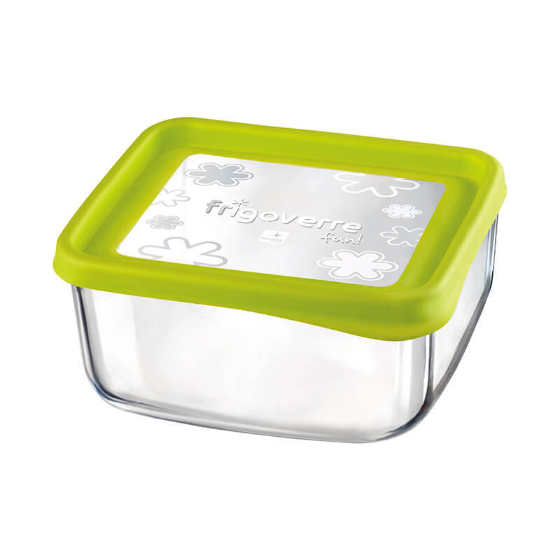 19X19 Cm Bormioli Rocco Frigoverre Fun Contenitore Per Alimenti Quadrato In Vetro