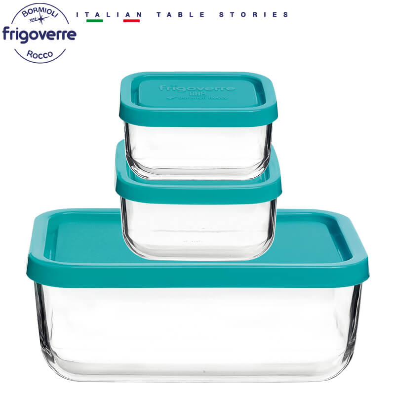 Bormioli Rocco Frigoverre Classic Contenitore Per Alimenti Rettangolare Set 3 Pz