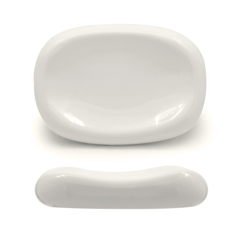 12x9 cm - Selecta Piatto Presentazione Alto Ovale In Porcellana Set 6 Pz