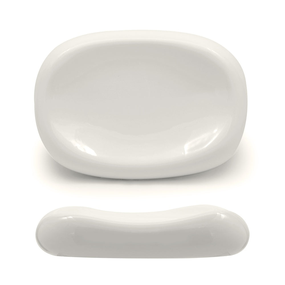 16.6x11.7 cm - Selecta Piatto Presentazione Alto Ovale In Porcellana Set 6 Pz
