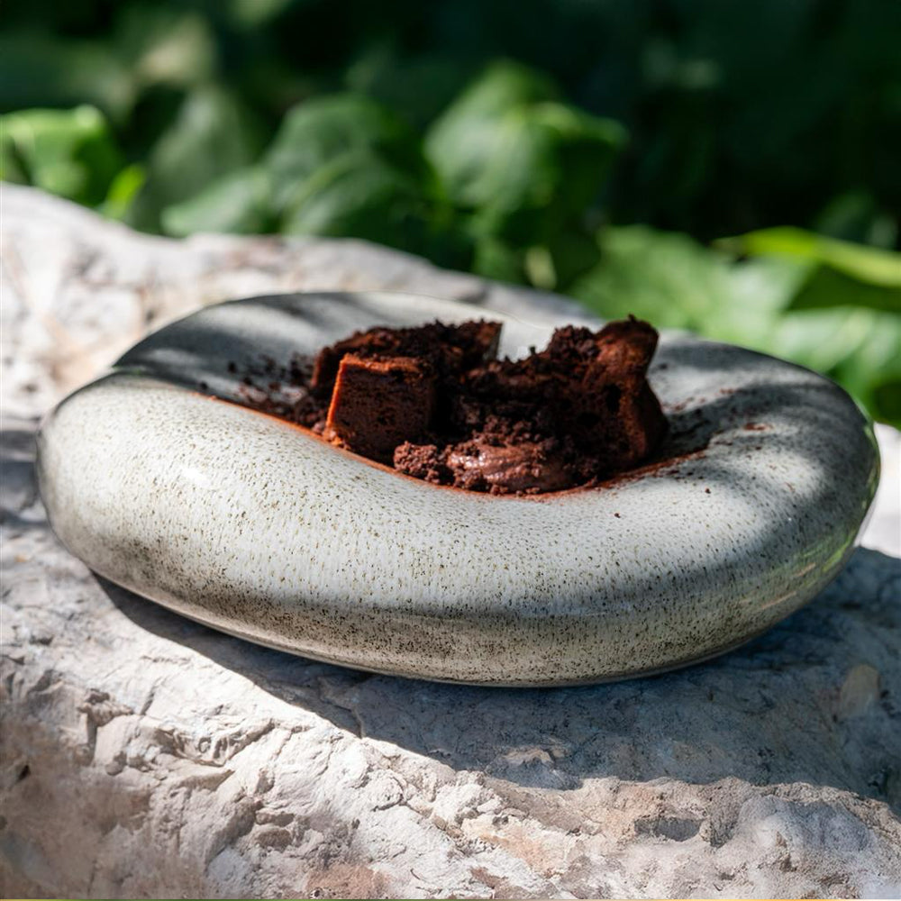 23 cm - Stone Piatto Presentazione Cuscino In Stoneware Set 3 Pz