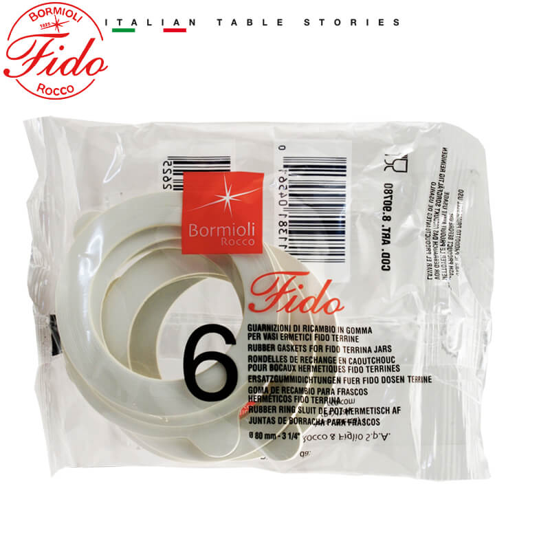 8 Cm Bormioli Rocco Fido Guarnizioni Fido In Vetro Set 6 Pz