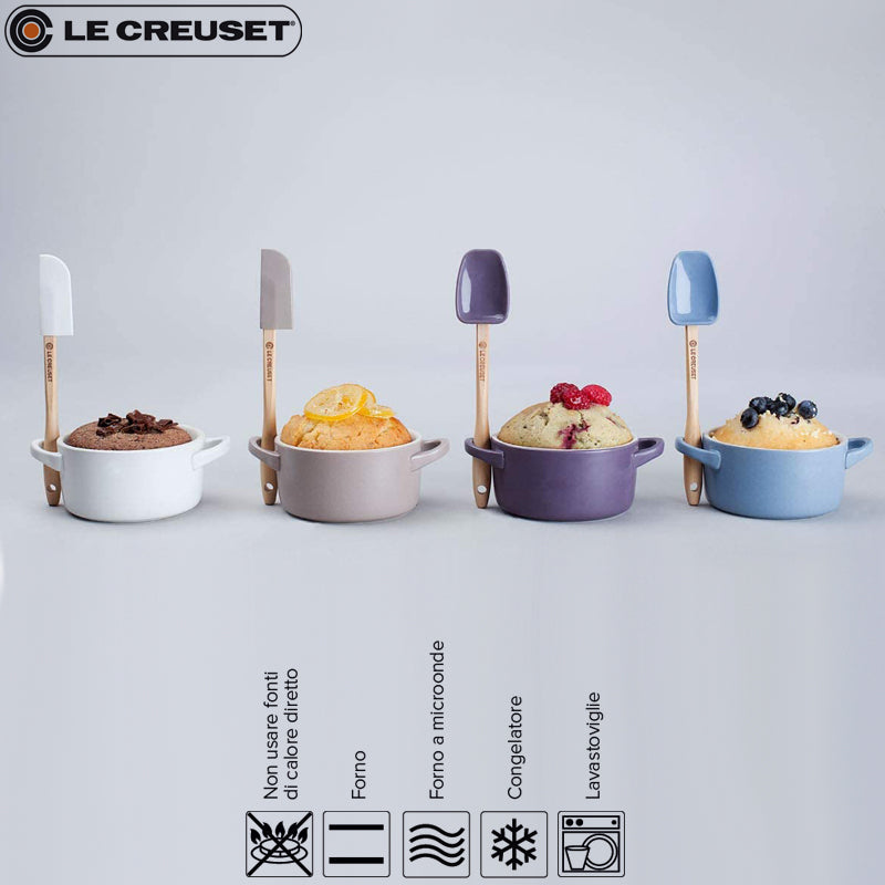10 Cm Le Creuset Mini Cocotte Casseruola Rotonda In Gres Vetrificato Set 4 Pz