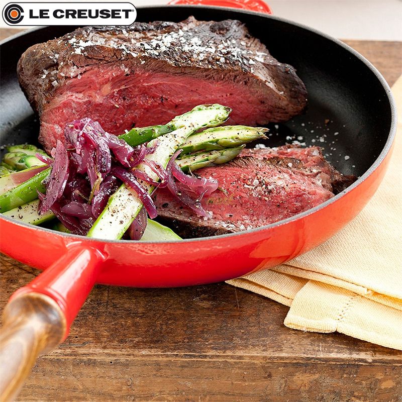 24 Cm Le Creuset Tradition Padella In Ghisa Smaltata Con Manico In Legno