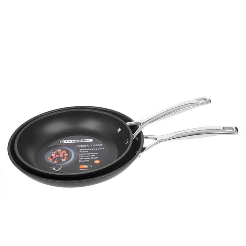 20 26 Cm Le Creuset Les Forgees Set Padelle Antiaderenti In Alluminio Set 2 Pz
