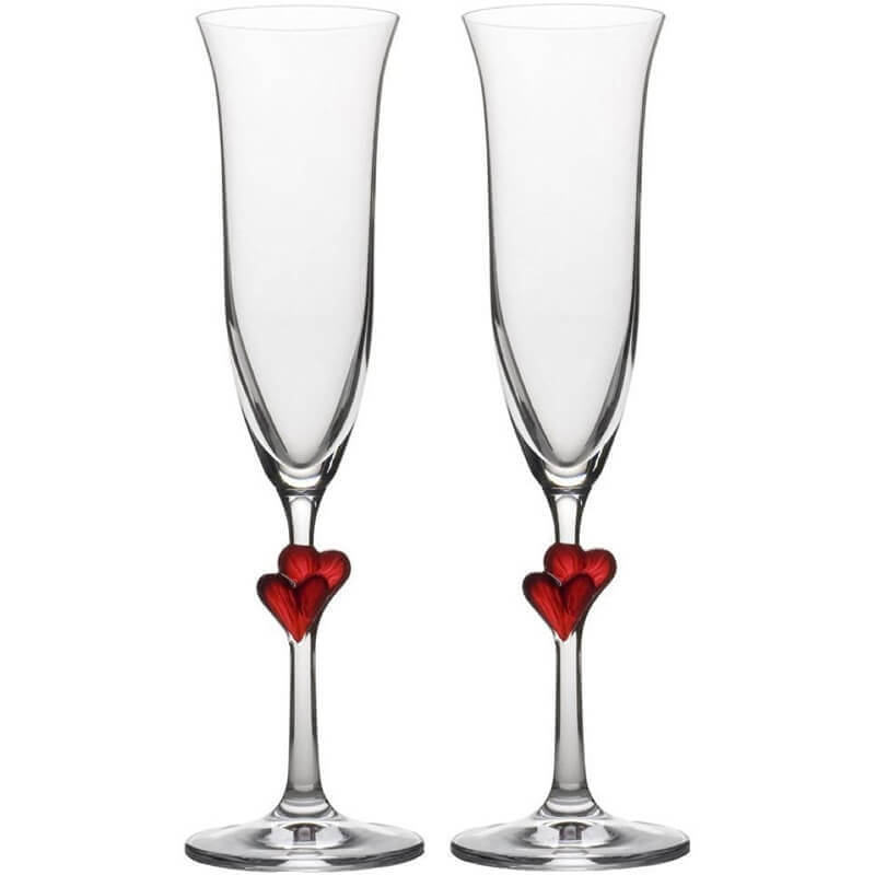 17 5 Cl Stolzle Lausitz L Amour Calice Flute In Vetro Set 2 Pezzi