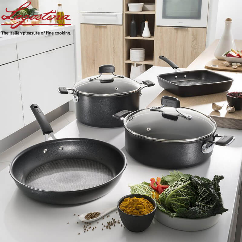 29X25 Cm Lagostina Tempra Titanium Extreme Bistecchiera Rettangolare Antiaderente In Alluminio