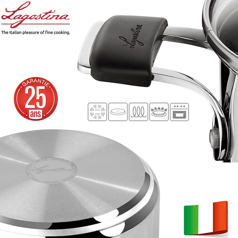 Lagostina Tempra Set Pentole In Acciaio Inox Set 9 Pz