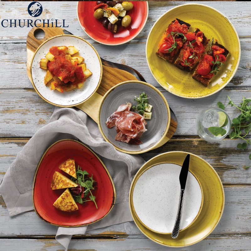 Churchill Stonecast Servizio Piatti Triangolare In Porcellana Vetrificata Set 12 Pz