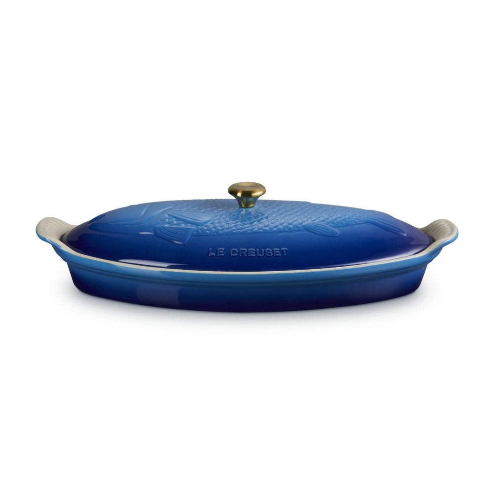 34 cm - Le Creuset Tradition Pesciera Ovale Con Coperchio In Gres Vetrificato