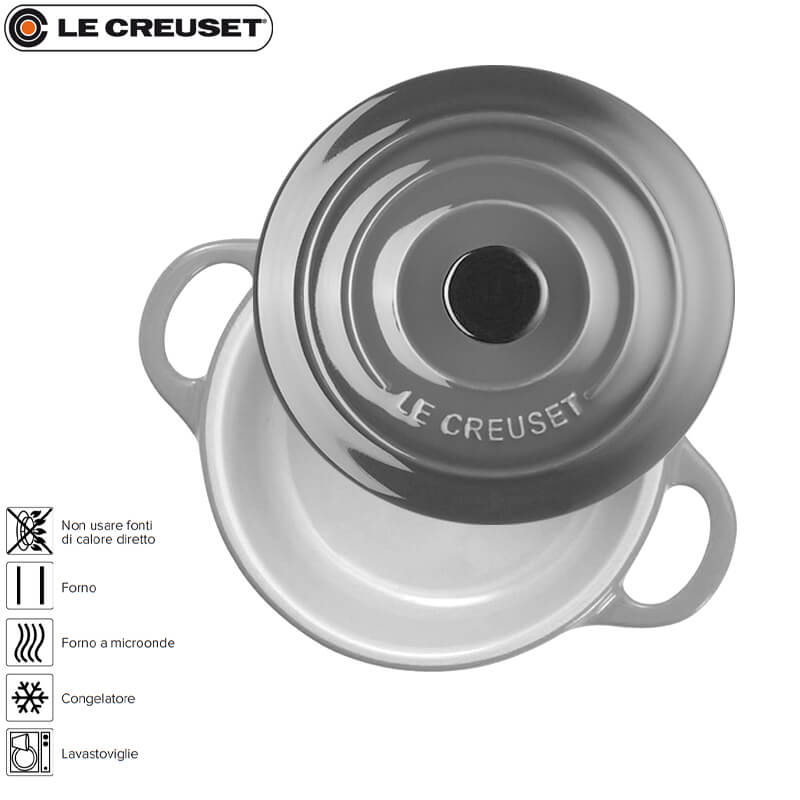 10 Cm Le Creuset Mini Cocotte Casseruola Rotonda In Gres Vetrificato