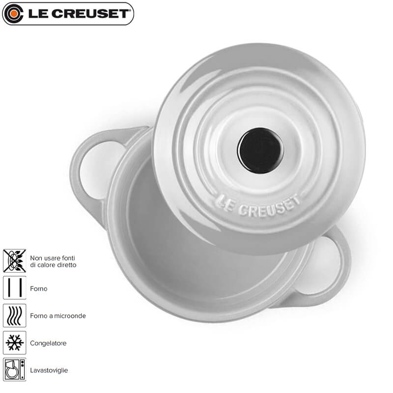 10 Cm Le Creuset Mini Cocotte Casseruola Rotonda In Gres Vetrificato