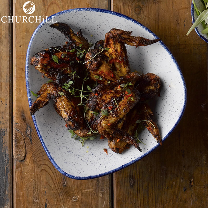 23.5x23.5 cm - Stonecast Assiette Creuse Triangulaire En Porcelaine Vitrifiée