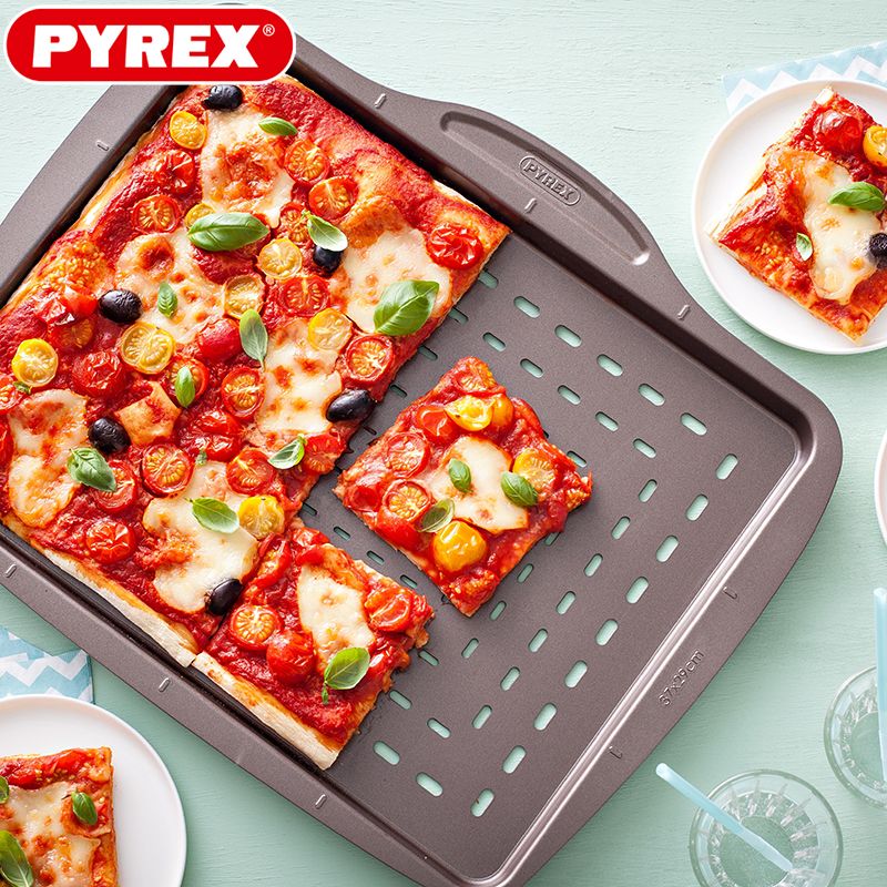 37X29 Cm Pyrex Asimetria Teglia Pizza Rettangolare Antiaderente