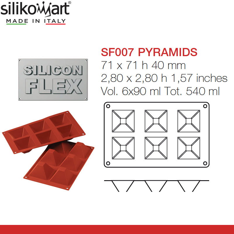 6 Forme Silikomart Classic Stampo Piramide In Silicone
