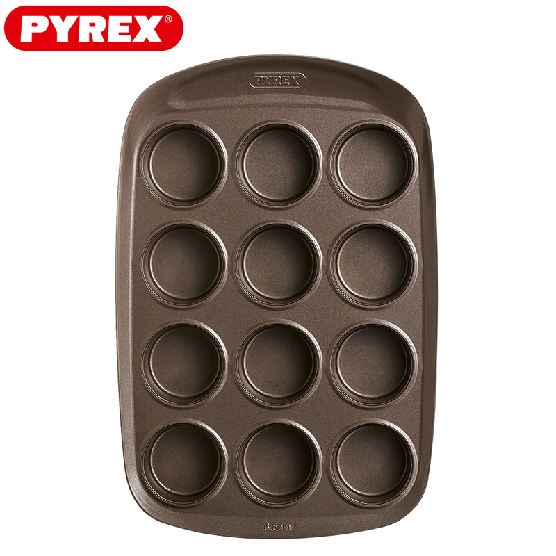 12 Forme Pyrex Asimetria Stampo Muffin Antiaderente Con Presa Facile
