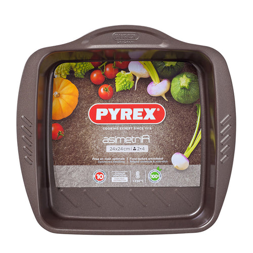 24X24 Cm Pyrex Asimetria Tegliarotonda Antiaderente