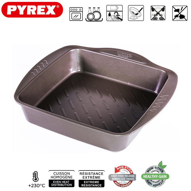 24X24 Cm Pyrex Asimetria Tegliarotonda Antiaderente