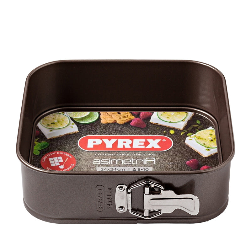 24X24 Cm Pyrex Asimetria Tortiera Apribile Quadrata Antiaderente