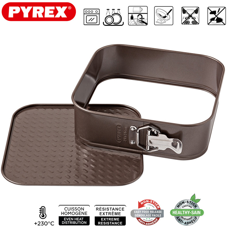 24X24 Cm Pyrex Asimetria Tortiera Apribile Quadrata Antiaderente