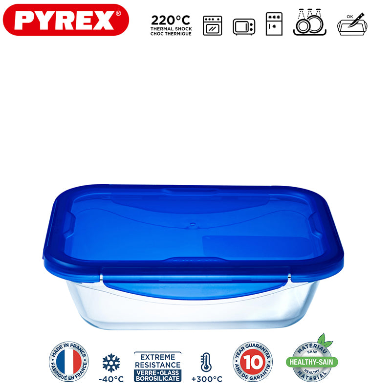 Pyrex Cook And Go Contenitore Per Alimenti Ermetico Rettangolare In Vetro Borosilicato