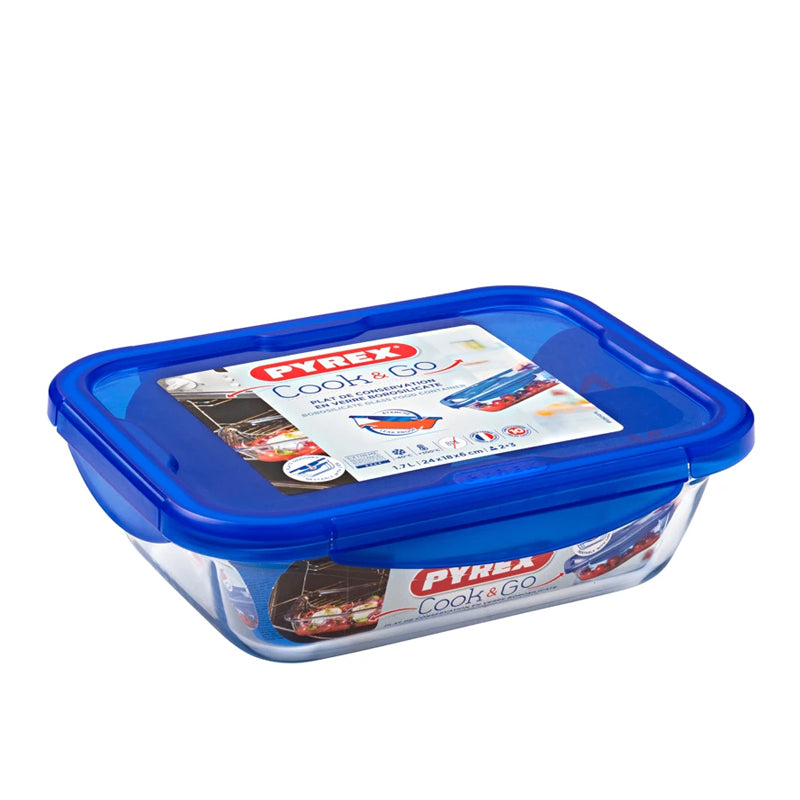 Pyrex Cook And Go Contenitore Per Alimenti Ermetico Rettangolare In Vetro Borosilicato