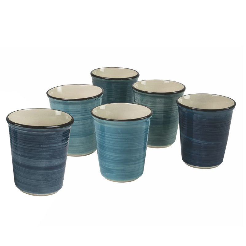 28 Cl Villa D Este Baita Bicchiere Acqua In Ceramica Set 6 Pz