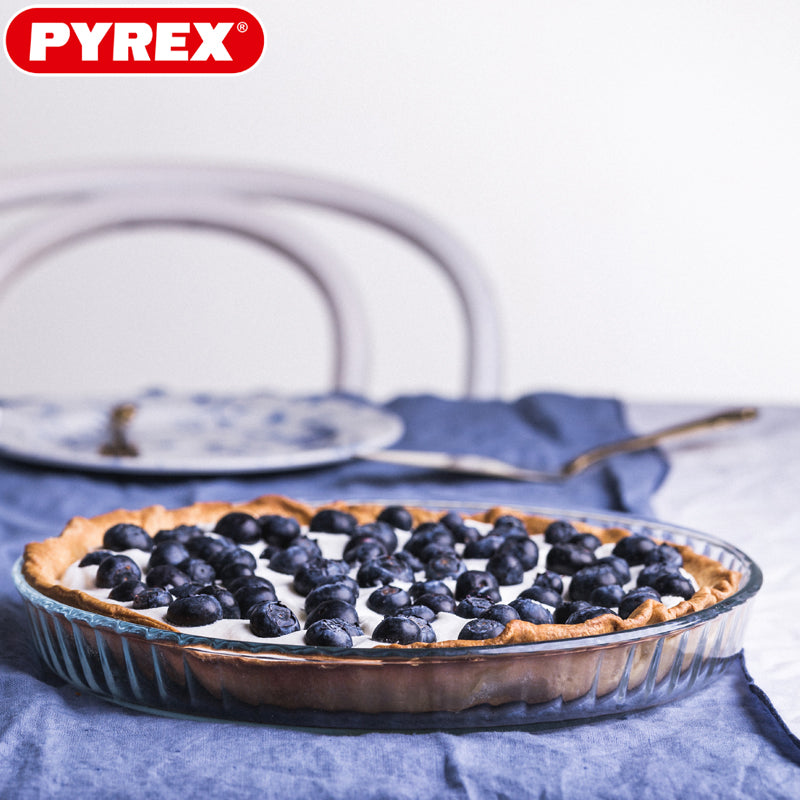 27 Cm Pyrex Bake And Enjoy Stampo Crostata Rotonda In Vetro Borosilicato