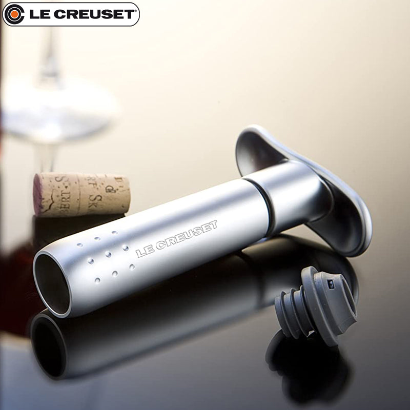 Le Creuset Wa 137 Pompa Sottovuoto Per Vino Con 3 Tappi