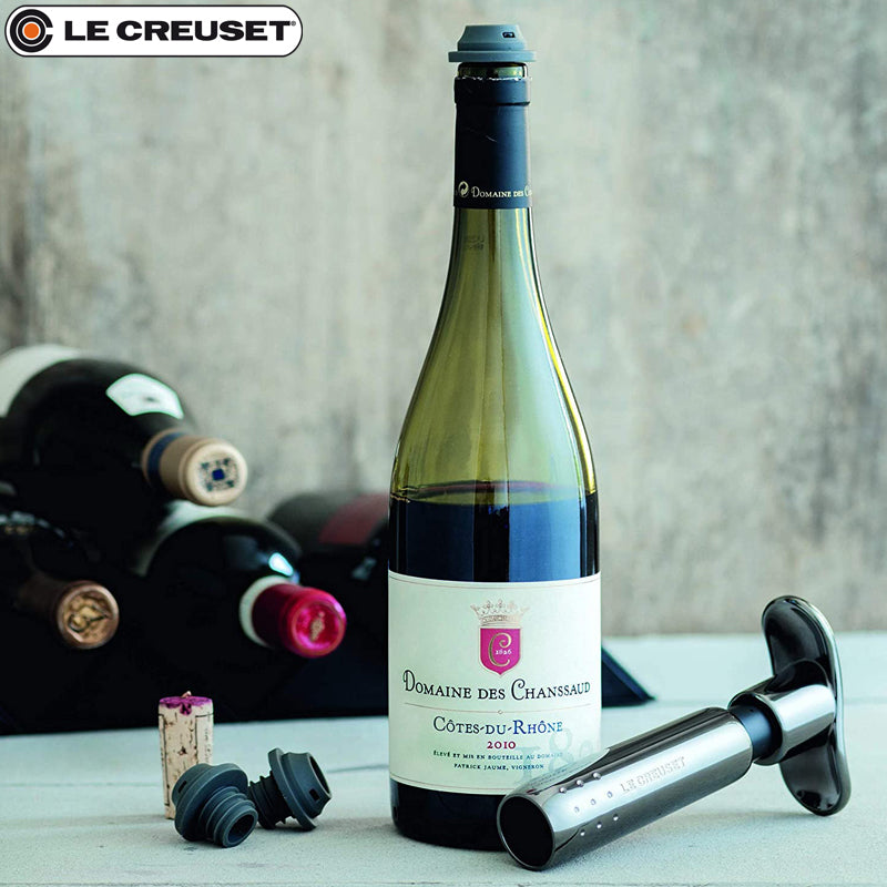 Le Creuset Wa 137 Pompa Sottovuoto Per Vino Con 3 Tappi