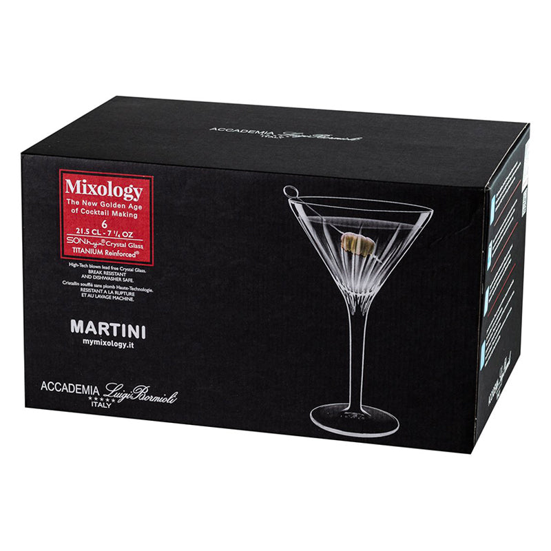 21 5 Cl Bormioli Luigi Mixology Bicchiere Martini In Vetro Set 6 Pezzi