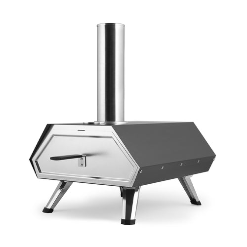 72x43x60 cm - H&H Forno Pizza Portatile A Pellet In Acciaio Inox