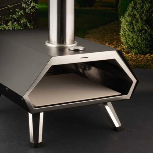 72x43x60 cm - H&H Forno Pizza Portatile A Pellet In Acciaio Inox