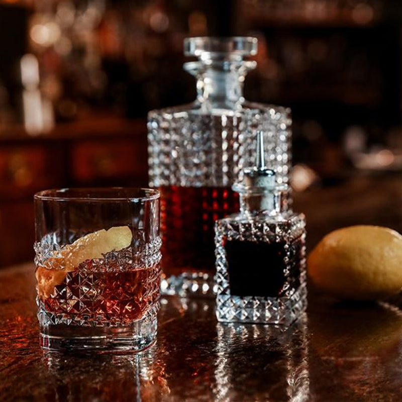 Mixology Elixir Ensemble De Bouteille Et Verres À Whisky En Verre - Ensemble 5 Pcs