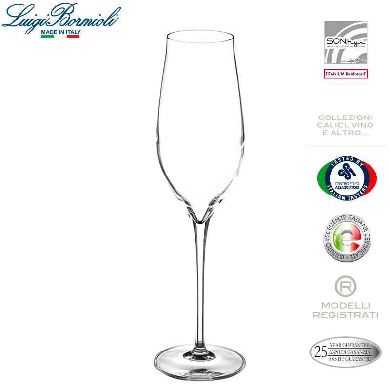 27 Cl Bormioli Luigi Vinea Calice Flute In Vetro Set 6 Pezzi