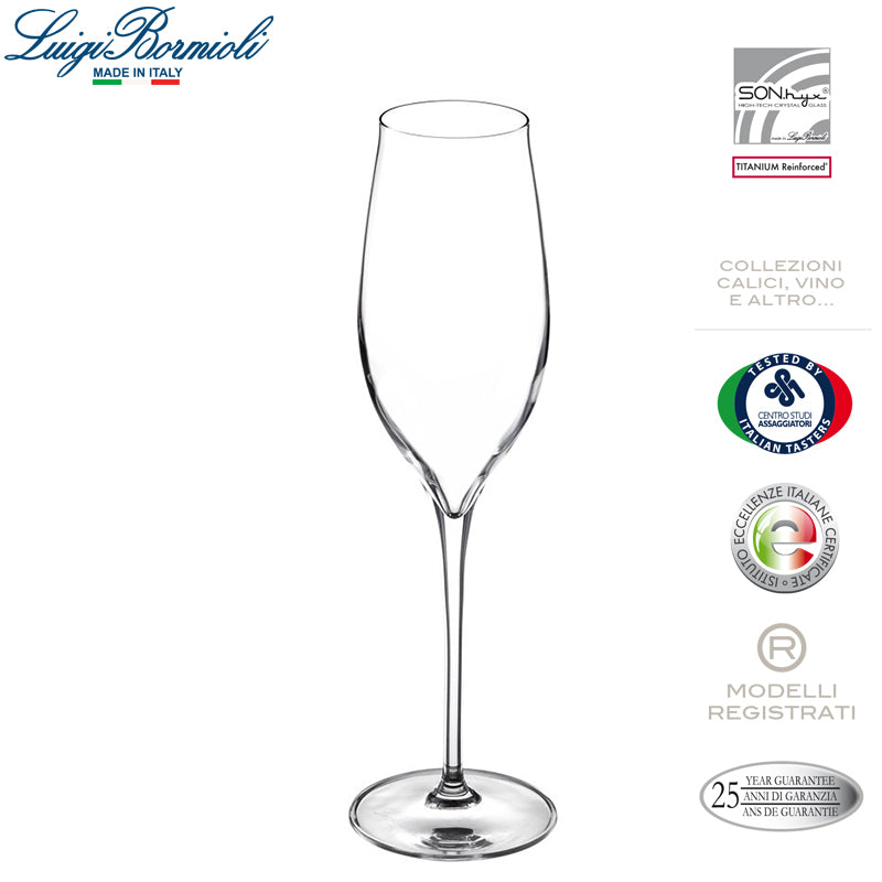 20 Cl Bormioli Luigi Vinea Calice Flute In Vetro Set 6 Pezzi