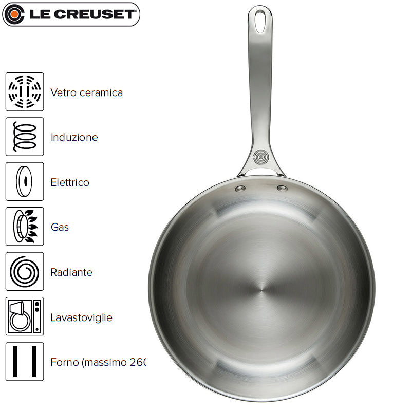 Le Creuset Padella Alta In Acciaio Inox