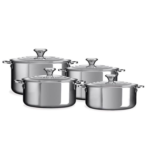 Le Creuset Set Casseruole Alte In Acciaio Inox Set 4 Pz