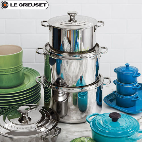 Le Creuset Set Casseruole Alte In Acciaio Inox Set 4 Pz
