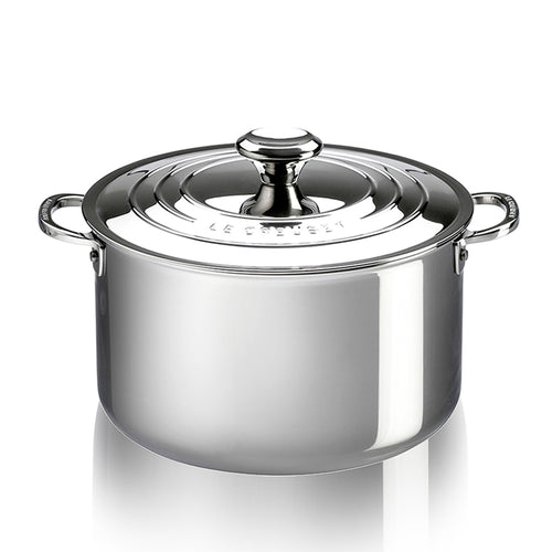 24 Cm Le Creuset Casseruola Profonda In Acciaio Inox Con Coperchio
