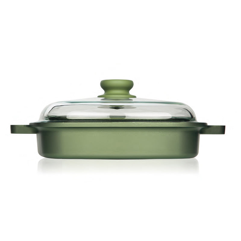 26X26 Cm Risoli Dr Green Stone Extra Induction Bistecchiera Vapor Grill Antiaderente In Alluminio Con Coperchio