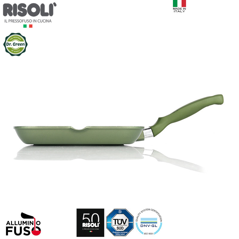 26X26 Cm Risoli Dr Green Stone Bistecchiera Quadrata Antiaderente In Alluminio