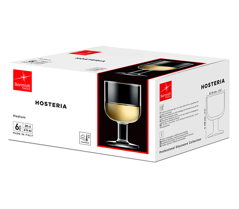 20 Cl Bormioli Rocco Hosteria Calice Vino Bianco In Vetro Temperato Set 6 Pezzi