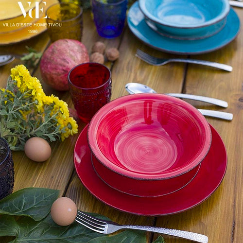 Villa D Este Baita Servizio Piatti In Stoneware Set 18 Pz